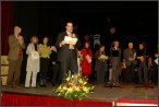 Durante la presentazione del concorso in teatro